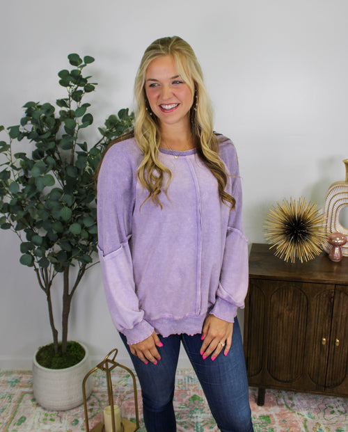 Purple Waffle Knit Top RTS